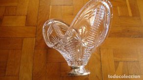 Vintage: CENTRO DE CRISTAL CON BASE EN PLATA. marvende